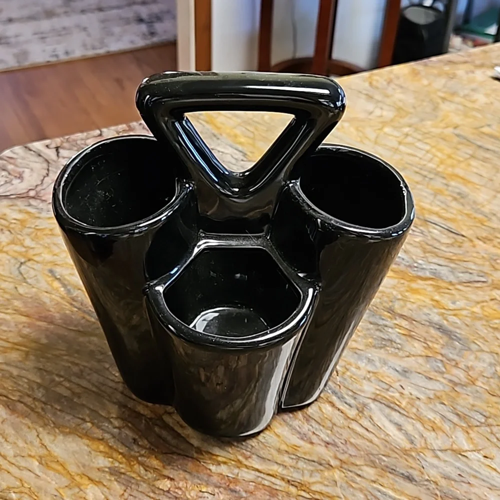 HOME ESSENTIAL Black ceramic Caddy